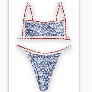 Women's Bohemian Swimsuit Strappy Bikini Cheeky Brazilian Swimwear